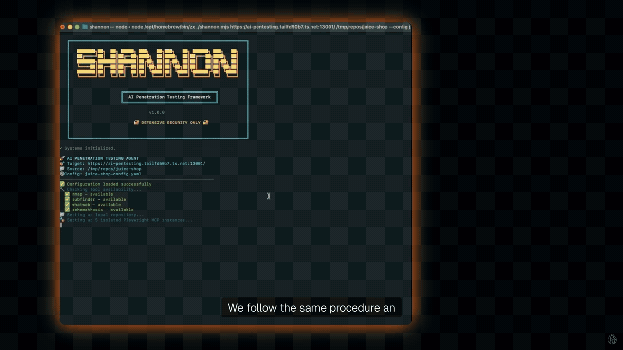 Shannon running a live test